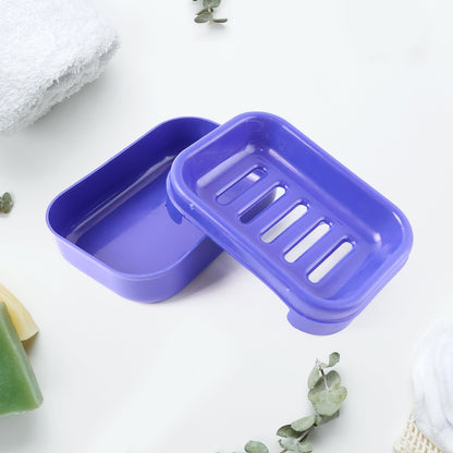 Premium Quality Rectangular Blue Plastic Soap Case (1 Pc)