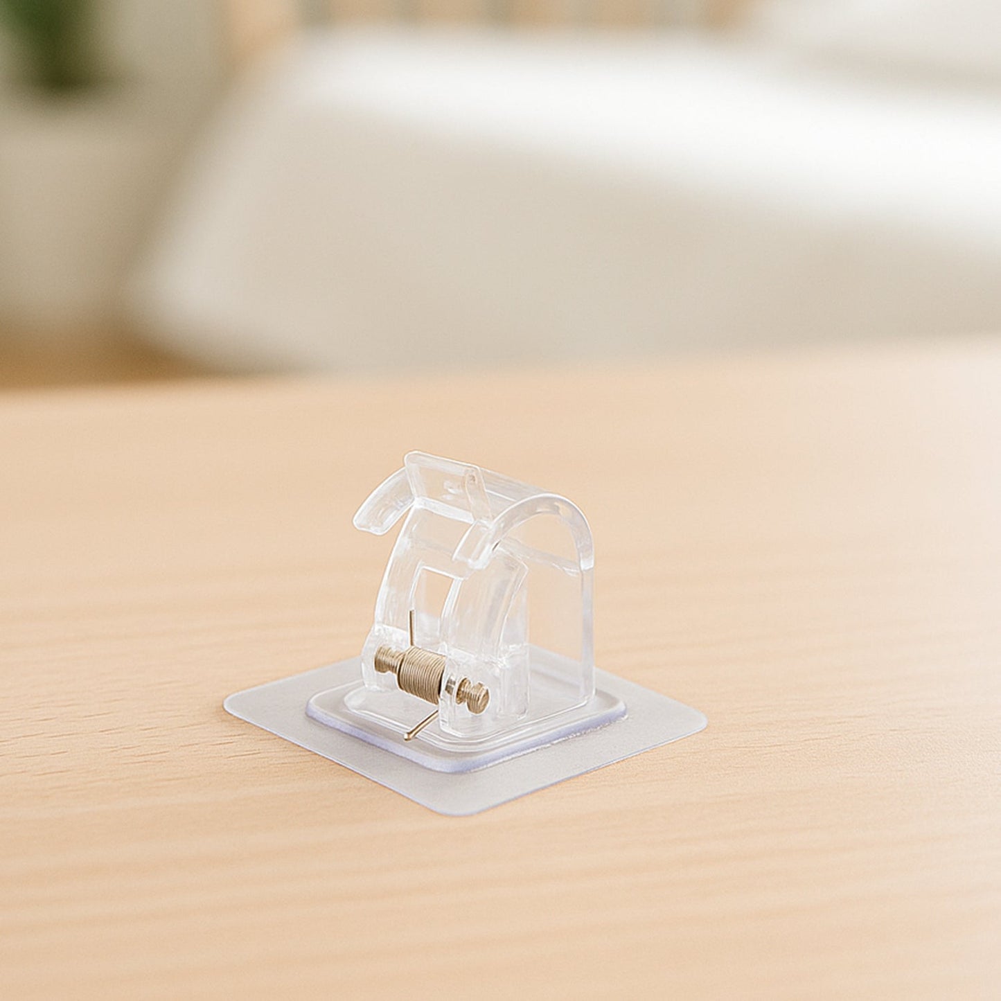 Self-Adhesive Transparent Wall with Spring-Loaded Anti-Slip Clip (1 Pc)