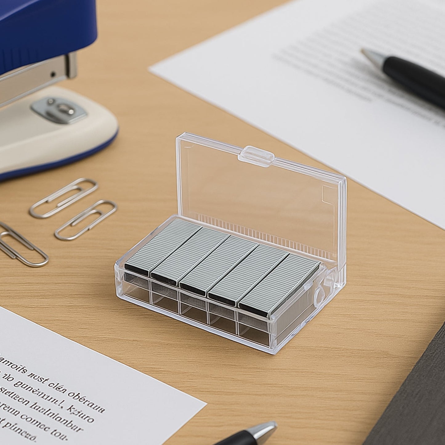 Kangaro Compact Desk Stapler with Staple Pin Set