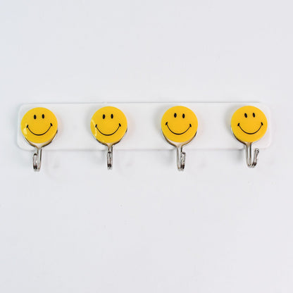 Multipurpose Self-Adhesive 4 hooks for wall Hook (1 Pc)