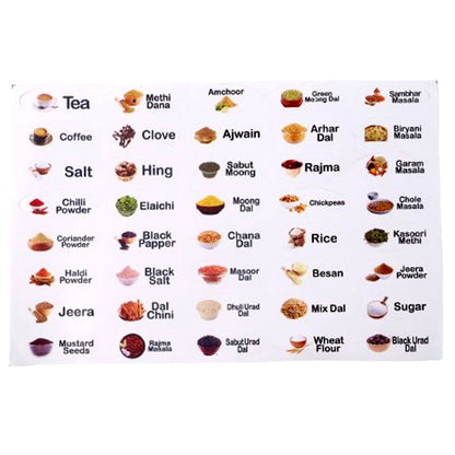 Kitchen Spice Jar Label Sticker Sheet (1 Sheet)