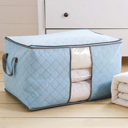 Premium Quilted Foldable Storage Bag with Transparent Window