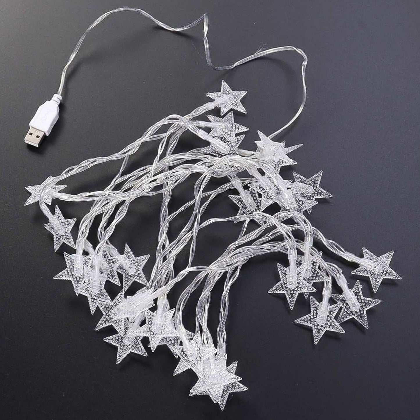 USB Powered 20 LED Decorative Star String Fairy Lights