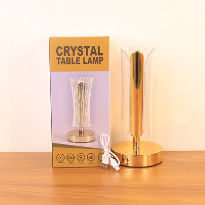 Luxury Tall Cylindrical Crystal Table Lamp (1 Pc)