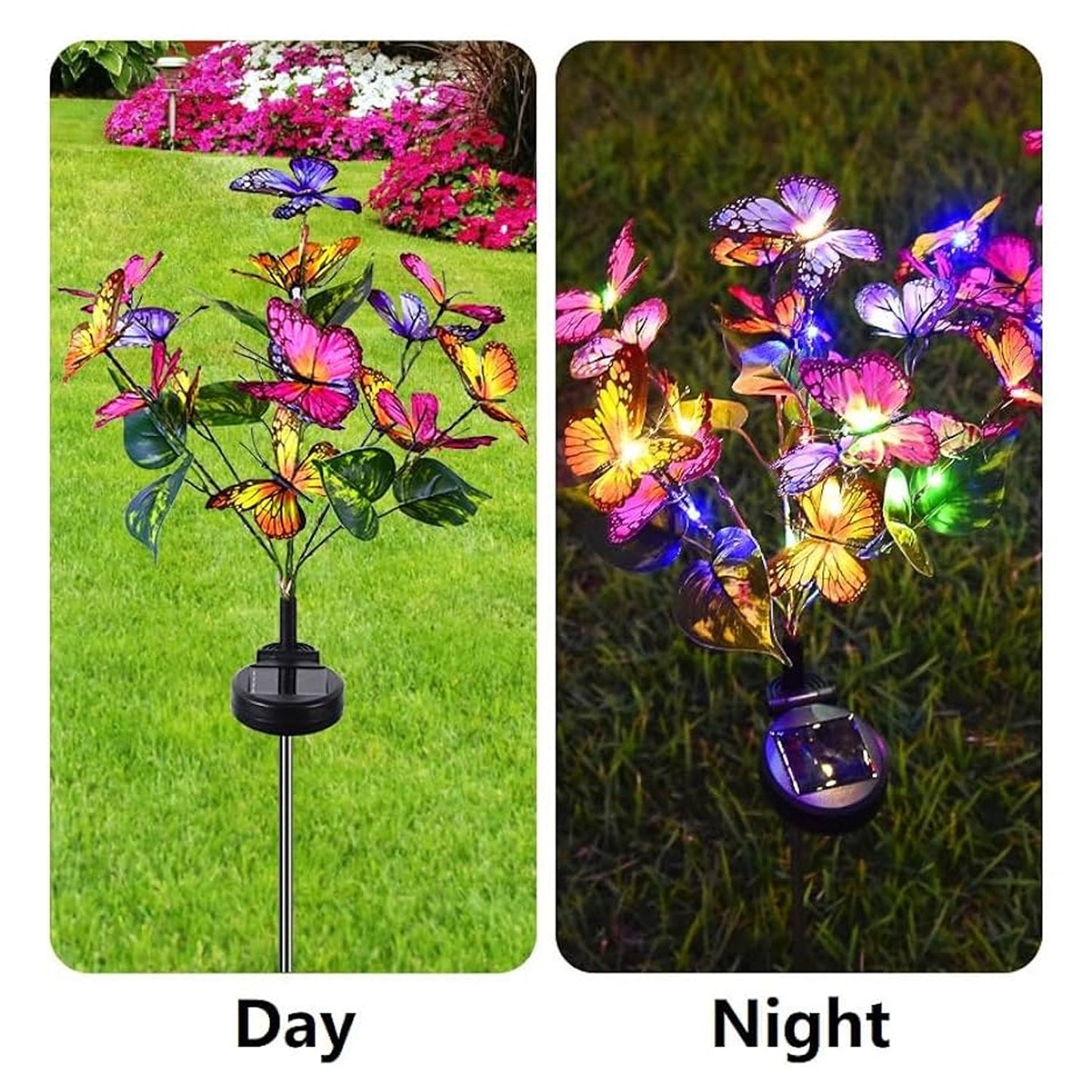 Solar-Powered LED Butterfly Garden Flower Light