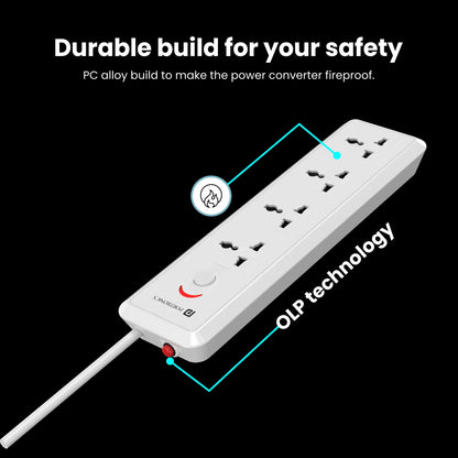 Power Plate 11  | 1500 Watts | 2m Long Cord | 4 Universal Sockets (Portronics)