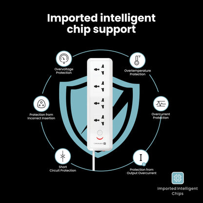 Power Plate 11  | 1500 Watts | 2m Long Cord | 4 Universal Sockets (Portronics)