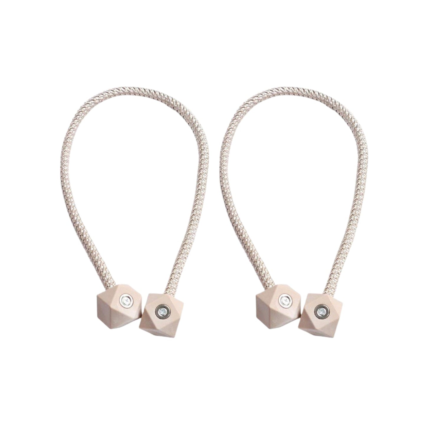 Non-Magnetic Curtain Tiebacks: Decorative Pearl Design (2 Pc, (Without Magnet Buckle)