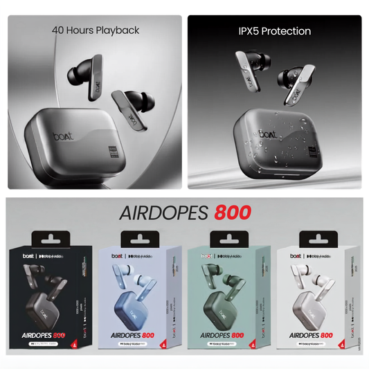 boAt Airdopes 800 Hi-Def, Hi-Res Audio LDAC, 4Mic ENx, App Support, ASAP Charge, IPX5, Bluetooth v5.3, Bluetooth TWS in Ear Earbuds Wireless Earphones