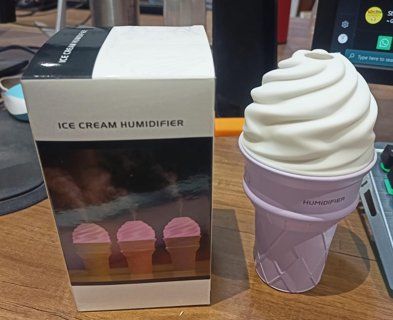 Ice Cream Cone Shape Air Freshener Humidifier (1Pc / Purple )