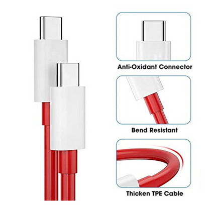 Voyx CC65 65Watt, C to C Cable for Rapid Data transfer and Charging