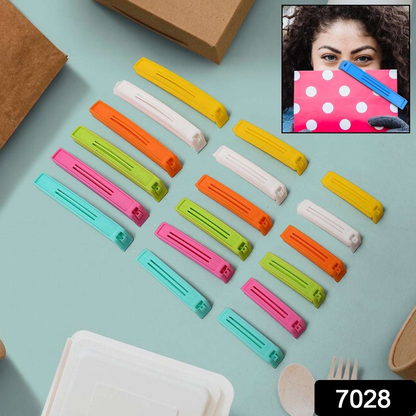 Food Bag Clip Sealer ��� Airtight Plastic Clips Snacks, Kitchen & Camping (18 P