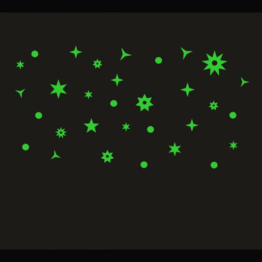Generic Green Galaxy Of Stars Radium Wall Sticker