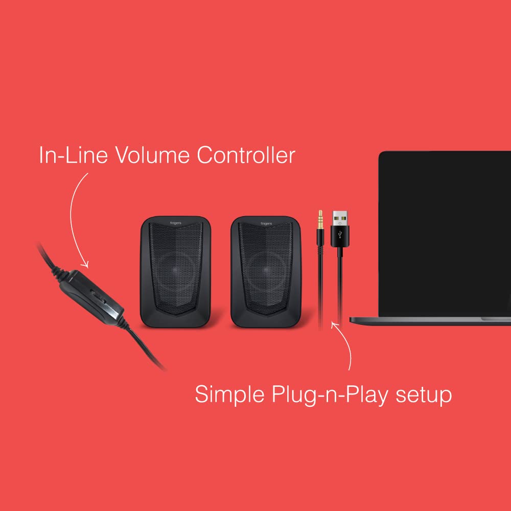 FINGERS FunBeats 2.0 Speaker | USB Powerd Stereo 2.0 Speaker