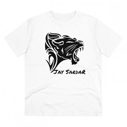 Generic Men's PC Cotton Jay Sardar Printed T Shirt (Color: White, Thread Count: 180GSM)