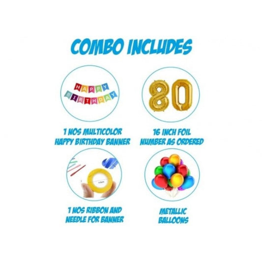 Generic 13Th Happy Birthday Decoration Combo With Multi Color Banner (Multicolor)
