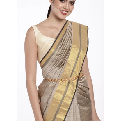 Generic Women's Rose Gold Plated Alloy Hip Belt Kamarband (Red &amp; Green)