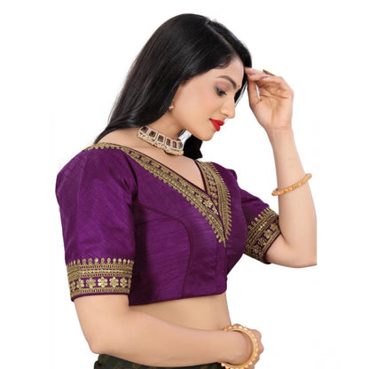 Generic Women's Banglory Embroidery Readymade Blouse (Magenta, Size: Free Size)