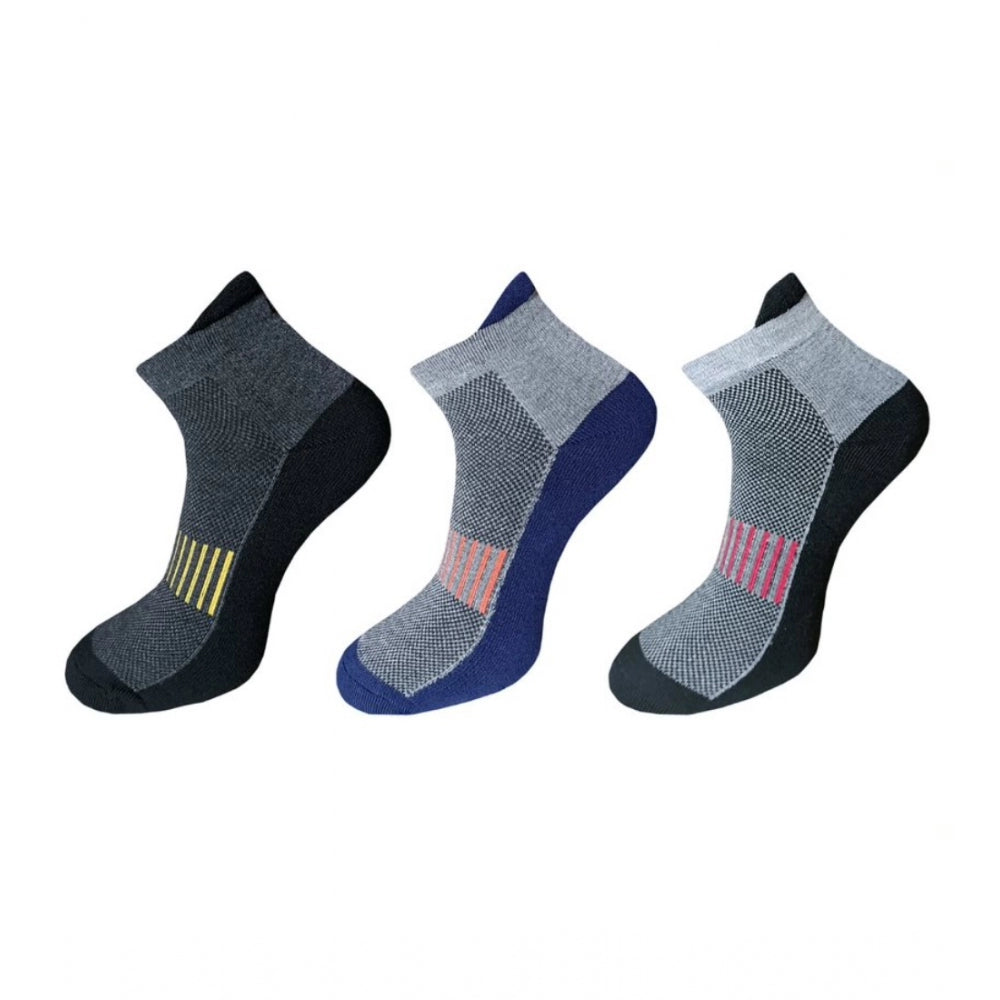 Generic 3_Pair Set Unisex Casual Cotton Printed Ankle Length Socks (Multicolor)