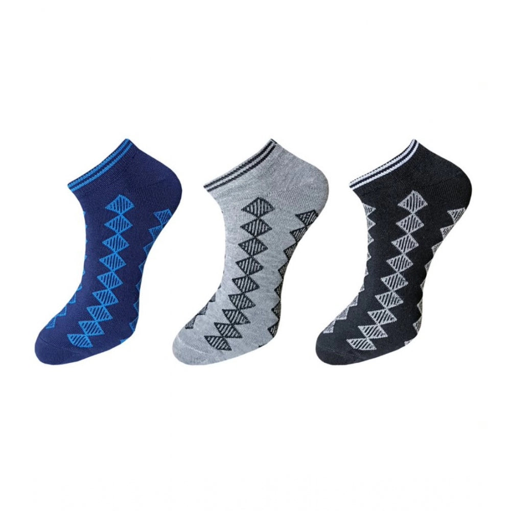 Generic 3_Pair Set Unisex Casual Cotton Printed Ankle Length Socks (Multicolor)