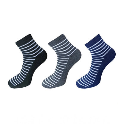 Generic 3_Pair Set Unisex Casual Cotton Printed Ankle Length Socks (Multicolor)