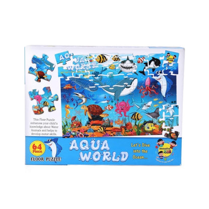 64_Pcs Set Aqua World Puzzle | Cardboard | Educational Toys | 4+ Years