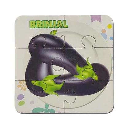 4_Pcs Set Vegetable Puzzles | Cardboard | Educational Toys | 3+ Years