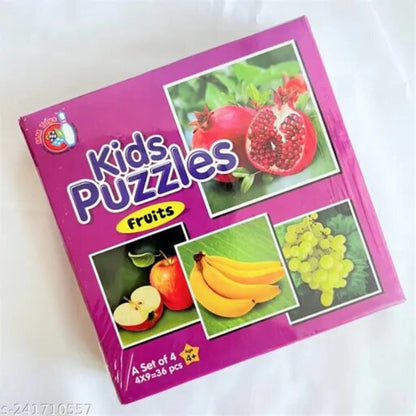 4_Pcs Set  Fruits Puzzle | Cardboard | Educational Toys | 4+ Years