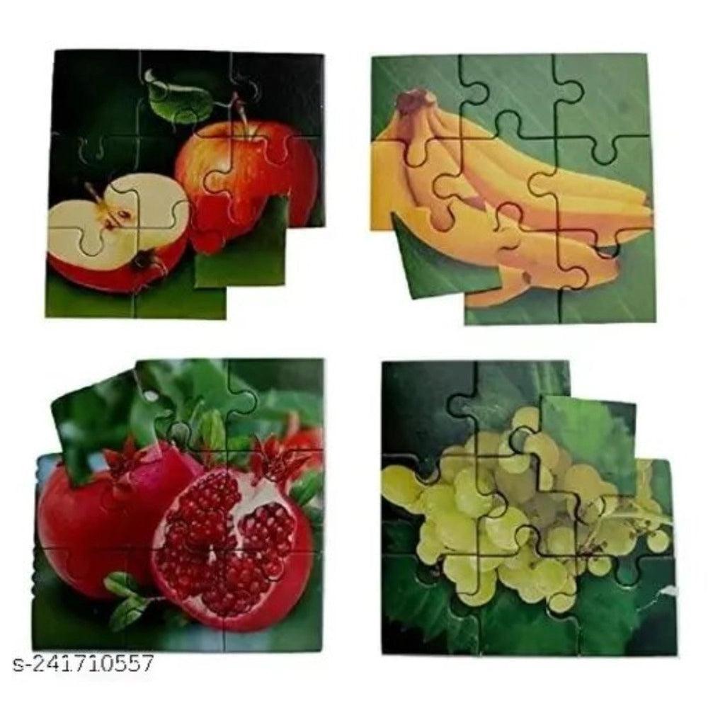 4_Pcs Set  Fruits Puzzle | Cardboard | Educational Toys | 4+ Years