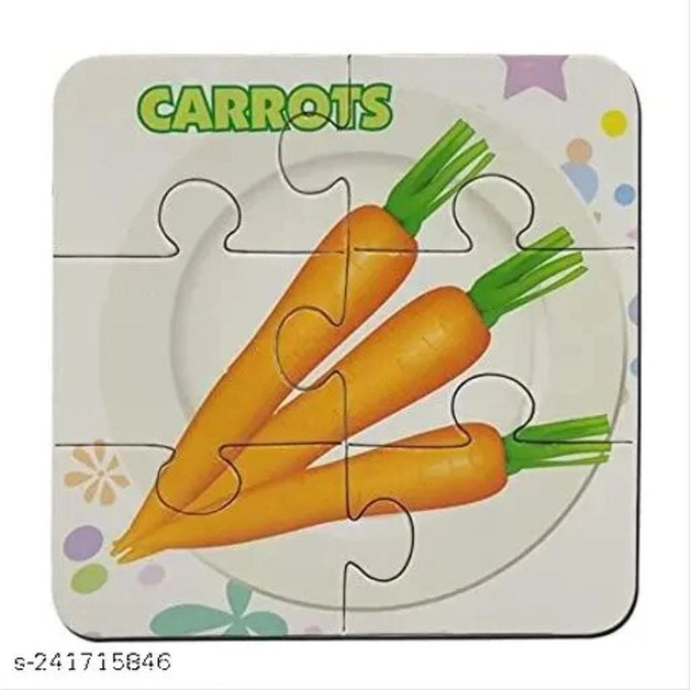 4_Pcs Set Vegetable Puzzles | Cardboard | Educational Toys | 4+ Years