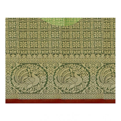 Generic Women's Jacquard Woven Saree With Unstitched Blouse 5.5Mtr (Red)