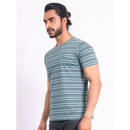 Generic Men's Casual Cotton Printed Round Neck Half Sleeve T-Shirt (Gery)