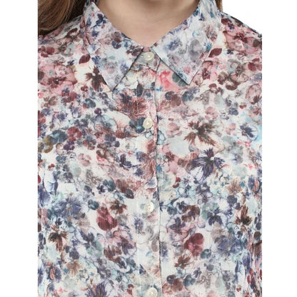 Generic Women's Polyester Chiffon Printed Sleeveless Dress (Multicolor)