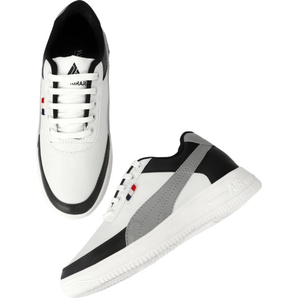 Generic Men's Casual Synthetic Solid Lace-Up Shoes (Black)