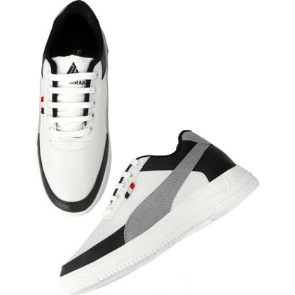 Generic Men's Casual Synthetic Solid Lace-Up Shoes (Black)