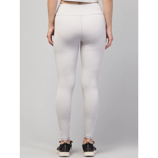 Generic Women's Polyester Solid Ankle Length High-Rise Tights (Light Grey)