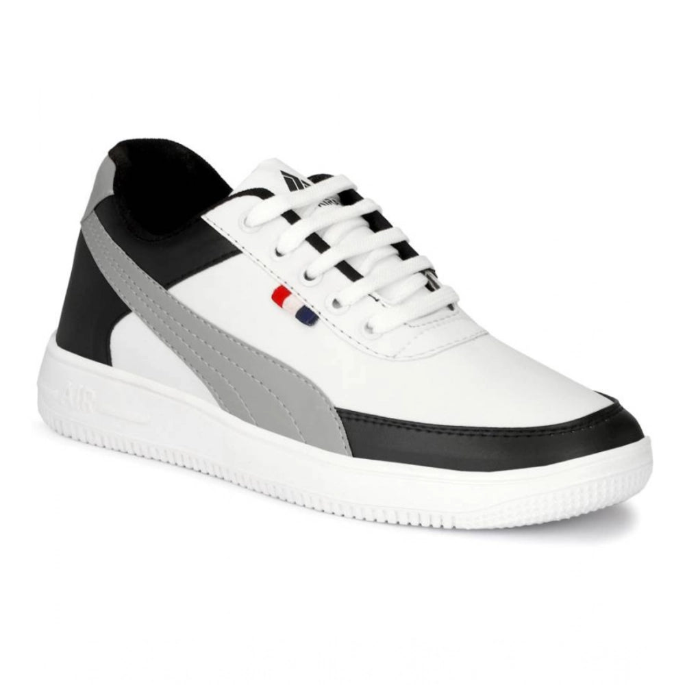 Generic Men's Casual Synthetic Solid Lace-Up Shoes (Black)
