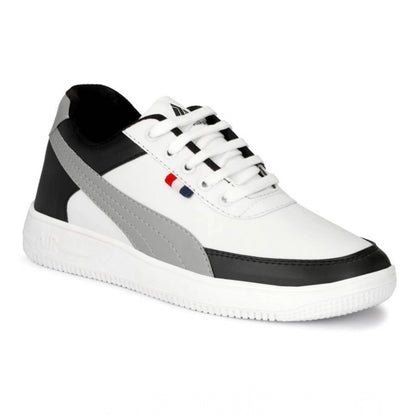 Generic Men's Casual Synthetic Solid Lace-Up Shoes (Black)