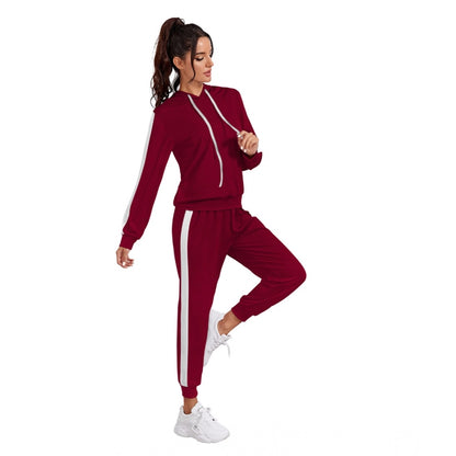 Generic Women's Knitting stretchable Solid Hooded Neck Full Sleeve Track Suit (Maroon)
