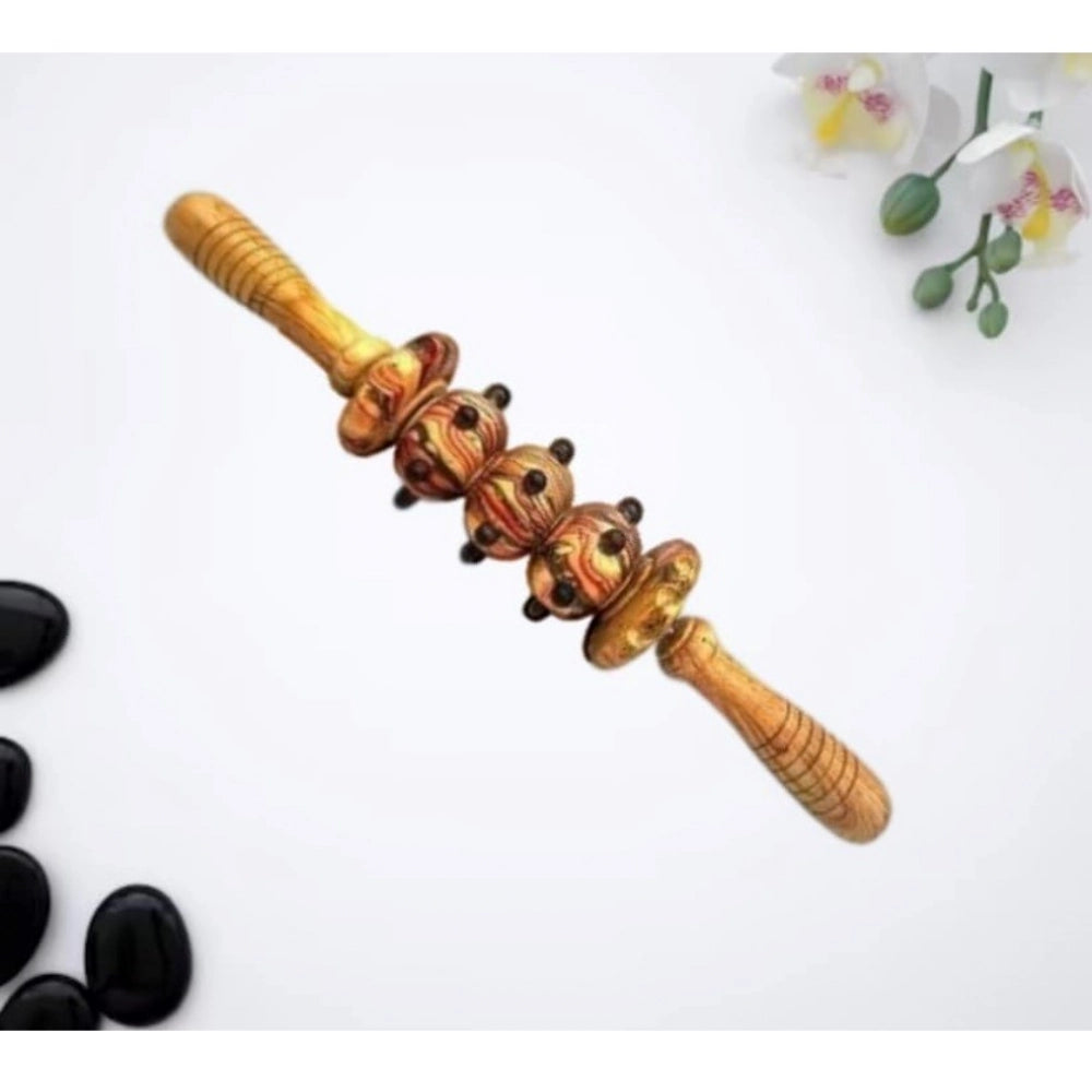 Generic Wood wheel Roller Gym Massage Roller (Wood)