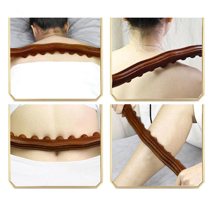 Generic Wood Gua Sha Massager Therapy Tool Soft Manual 8 Beads Roller (Brown)