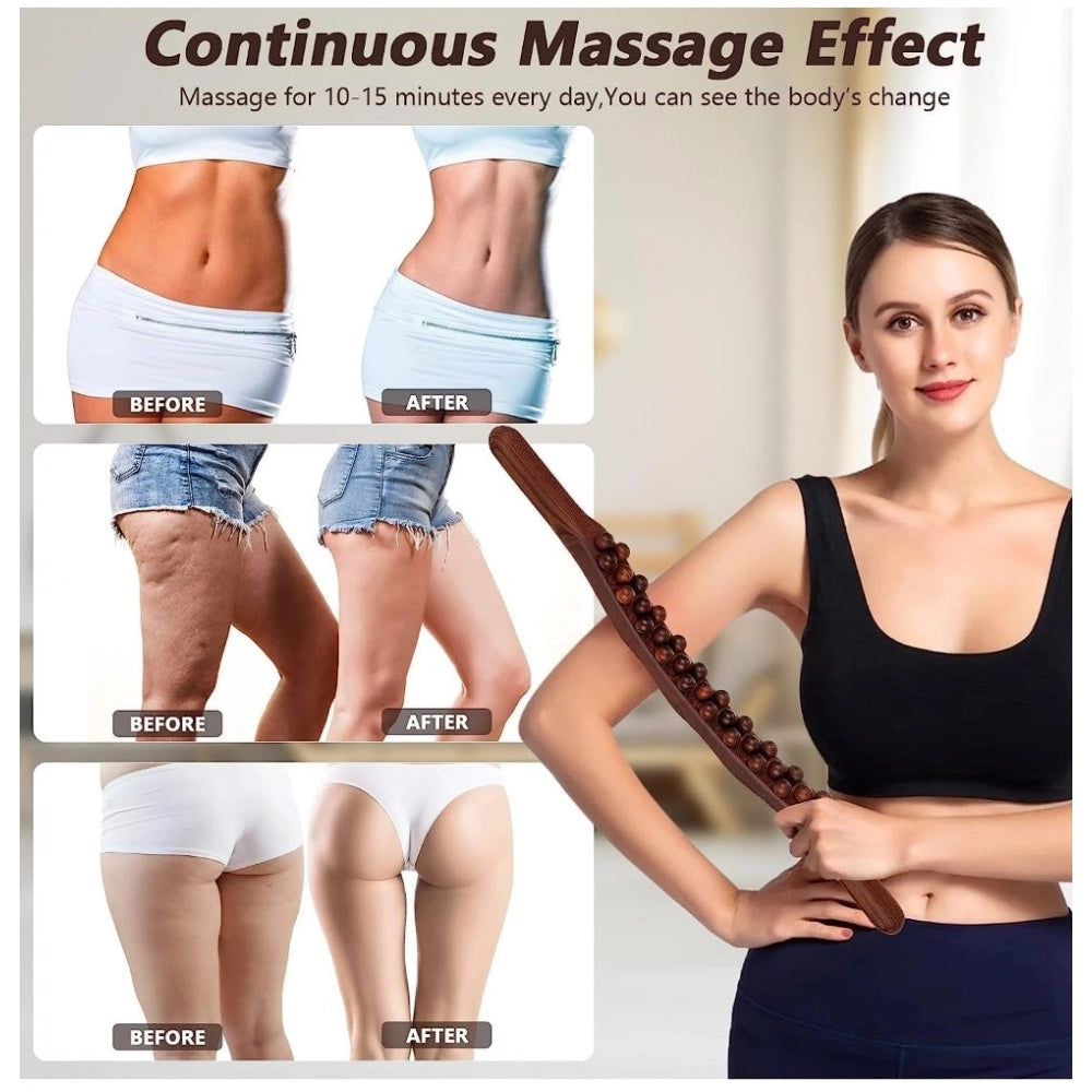 Generic Wood Gua Sha Massager Muscle Relaxation Stick (Brown)