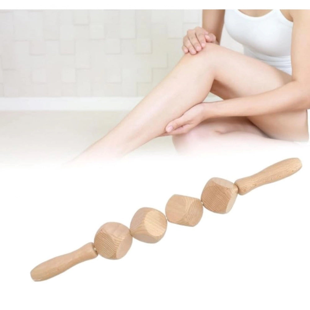 Generic Wood 4 Ball Body Roller Massager Stick (Wood)