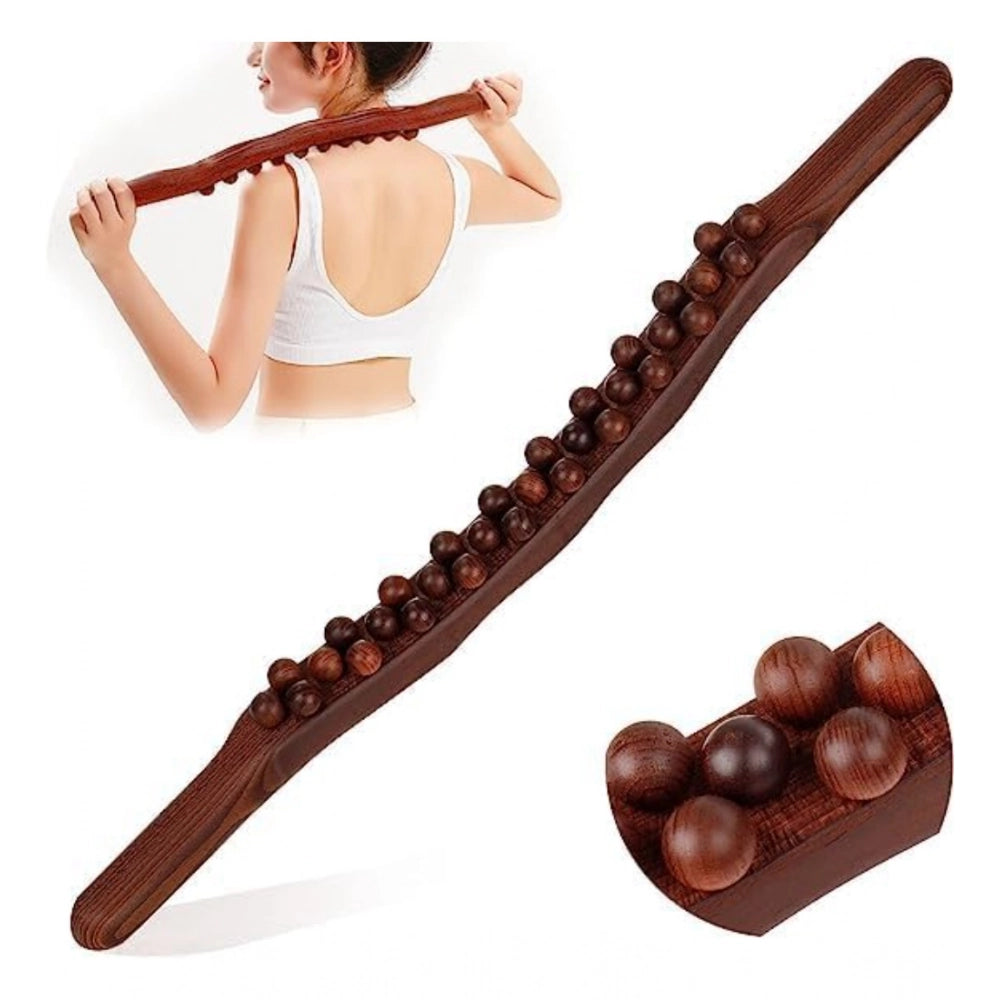 Generic Wood Gua Sha Massager Muscle Relaxation Stick (Brown)