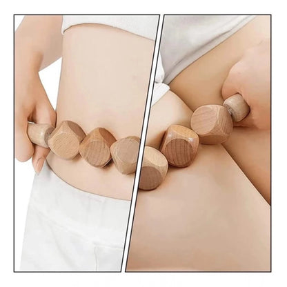 Generic Wood 4 Ball Body Roller Massager Stick (Wood)