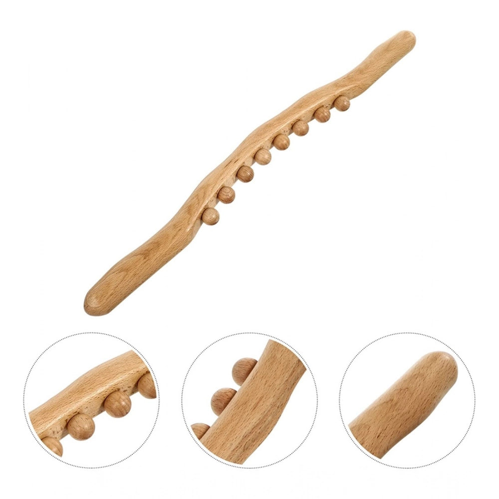 Generic Wood Gua Sha Massager Therapy Tool Manual 8 Beads (Wood)