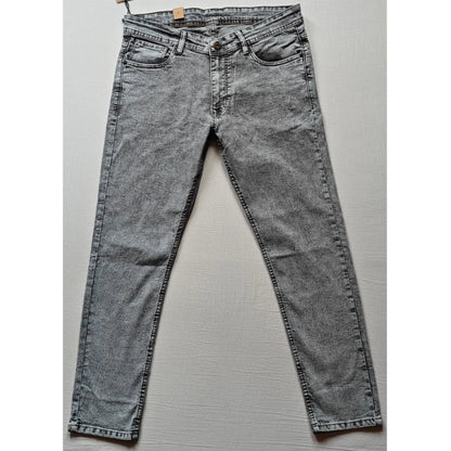 Generic Men's Cotton Blended Solid Tapered Jeans (Grey)