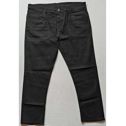 Generic Men's Cotton Blended Solid Plus Size Jeans (Black)