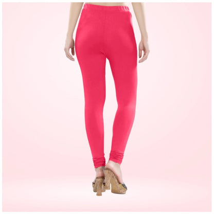 Generic Women's Cotton Blended Solid Churidar leggings (Pink)