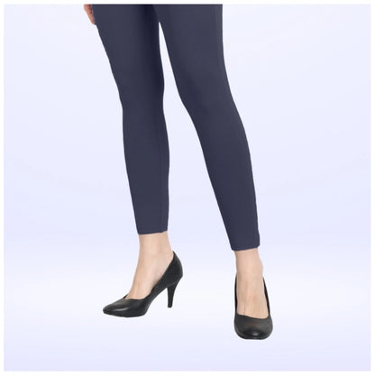 Generic Women's Cotton Blended Solid Ankle legging (Navy)